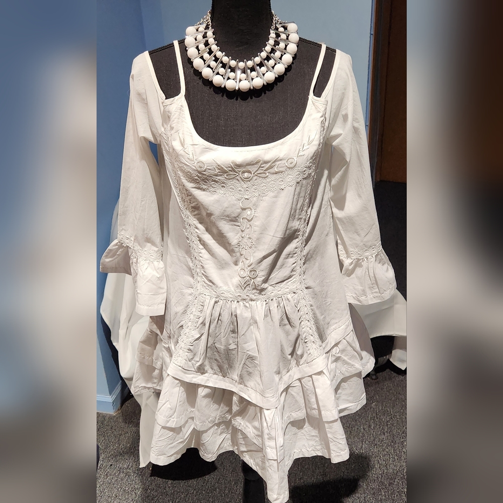 Solid Tunic Camisole Neckline Above Knee A-line Dress